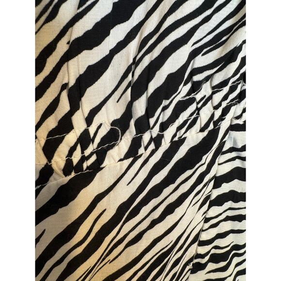 Faithfull The Brand NWT Marie Louise Animal Zebra Print Midi Puff Sleeve Dress - Picture 12 of 12